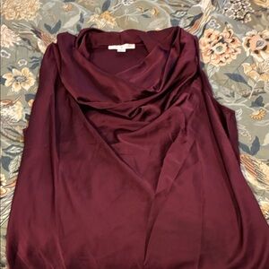 Boston Proper Deep Red Satin Blouse
